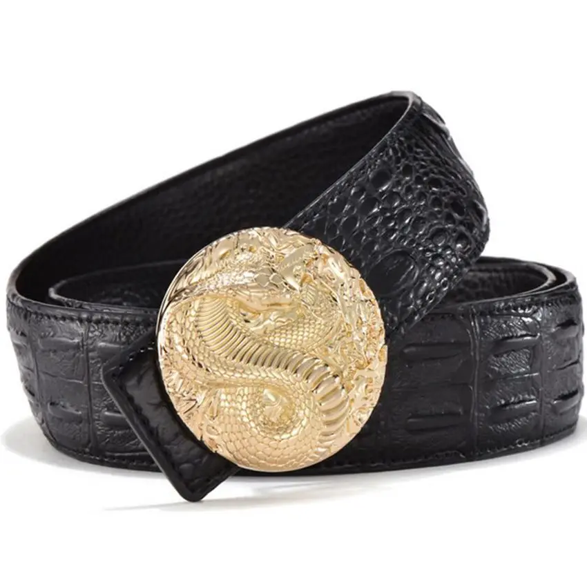 Leather Belts for Men Plate Buckle Belt New Men Genuine Leather Belt