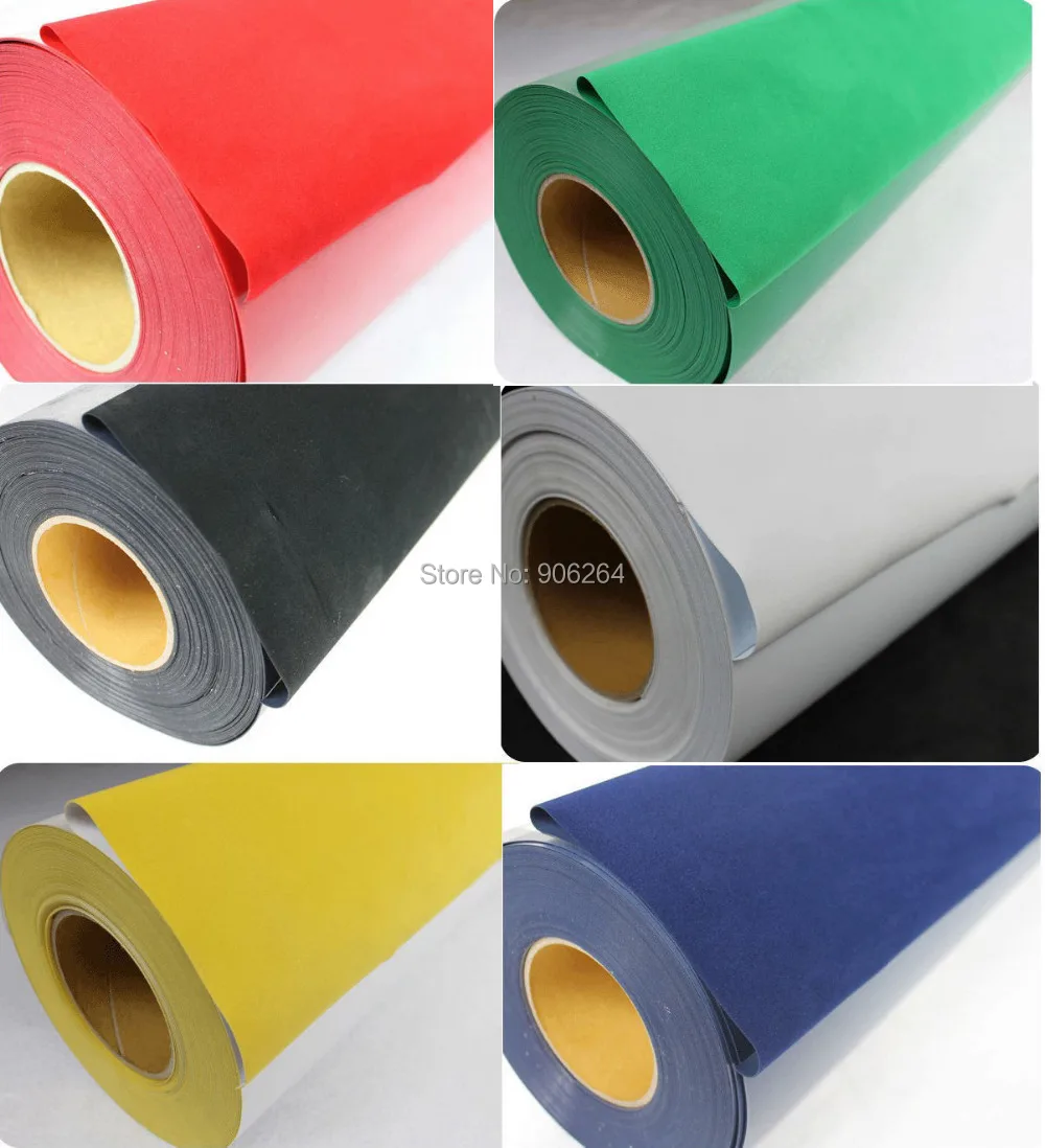 One Yard Flocking Heat Transfer Vinyl Film Vinyl Cutter DIY T shirts 12 Colors for Choosing