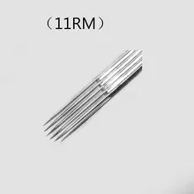 100 набор кистей для макияжа, Одноразовые стерилизованные 11RM иглы Нержавеющая сталь татуировки иглы, Круглый наконечник, корректирующий фигуру, оптовые поставки татуировки Советы