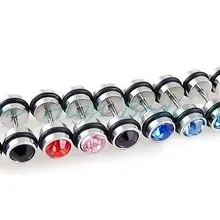 Серьги-гвоздики, двойная с самоцветами, серьга для пирсинга, красивые украшения,, 50 пара/лот, 6 мм, шар, смешанный цвет