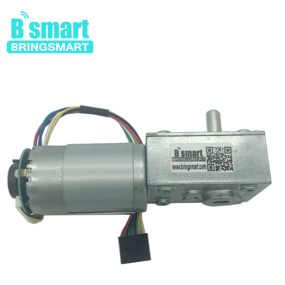

Bringsmart 12V Gear Motor 24V High Torque 2.5-60kg.cm DC Worm Gearbox Encoder Reversed 16-470rpm Self Lock For DIY A58SW-555B