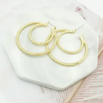 2018 Gold/Silver Color Hoop Earrings Double Layer Circle Simple Earring Wedding Party Jewelry Women Accessories Mrs win