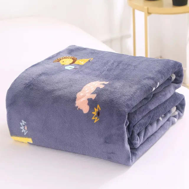 1pc Thin Fleece Blanket Travel Blankets for Kids Pink Flamingo Printed