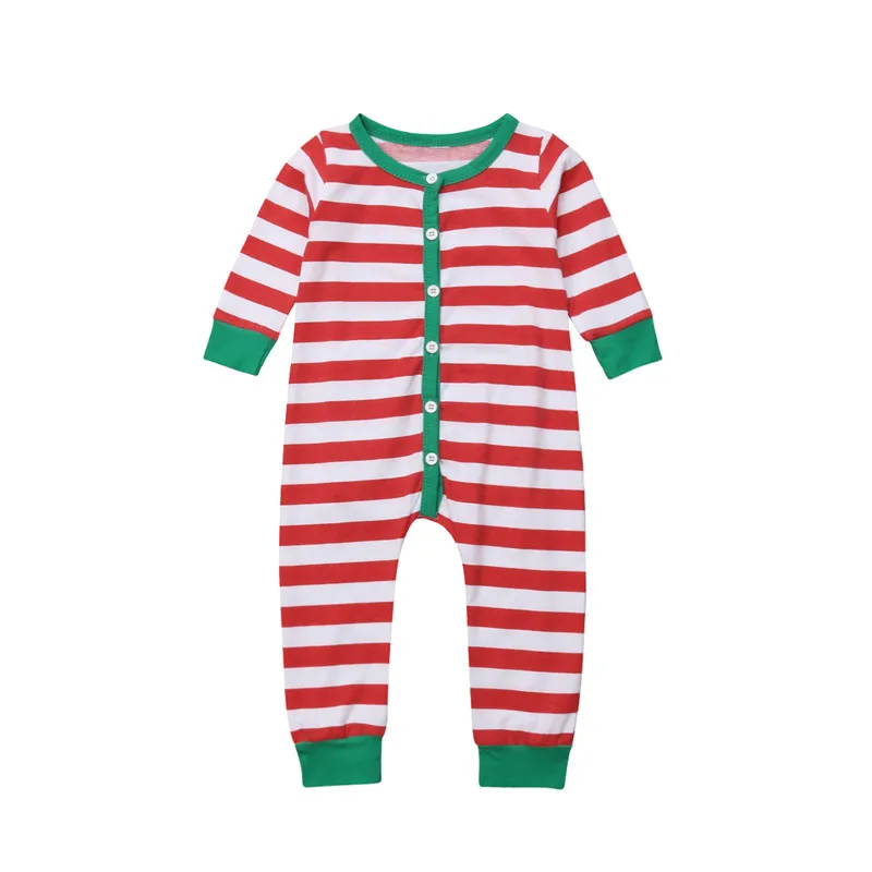 Pudcoco/Новинка; Рождественская Пижама для маленьких девочек и мальчиков; детская одежда для сна; пижамный комплект Рождественский Комбинезон для маленьких мальчиков и девочек - Цвет: Красный