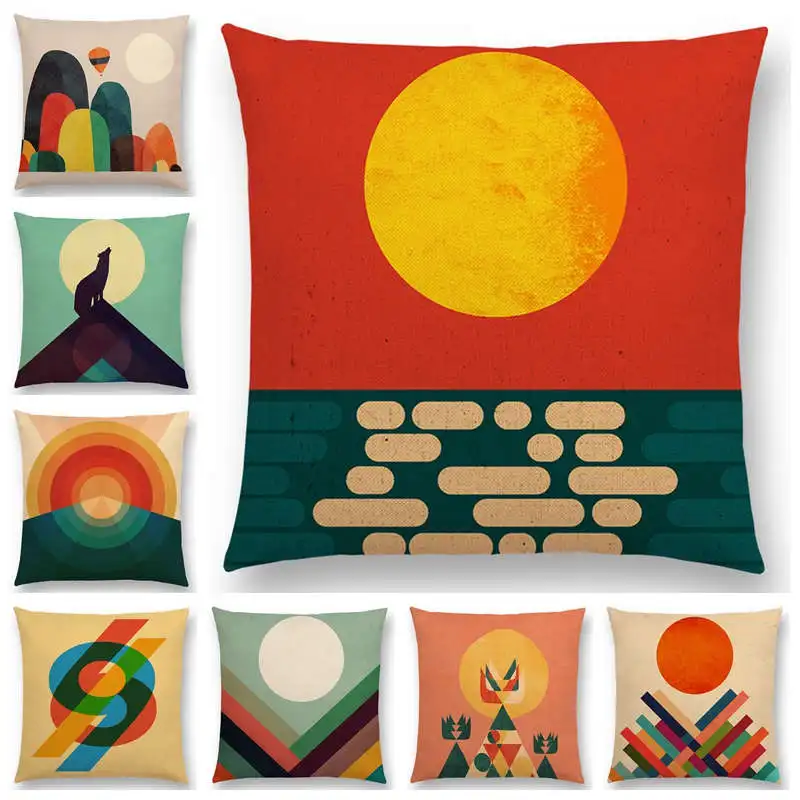 Чехол для подушки Sun Rises Классический чехол дивана с геометрическим узором в виде