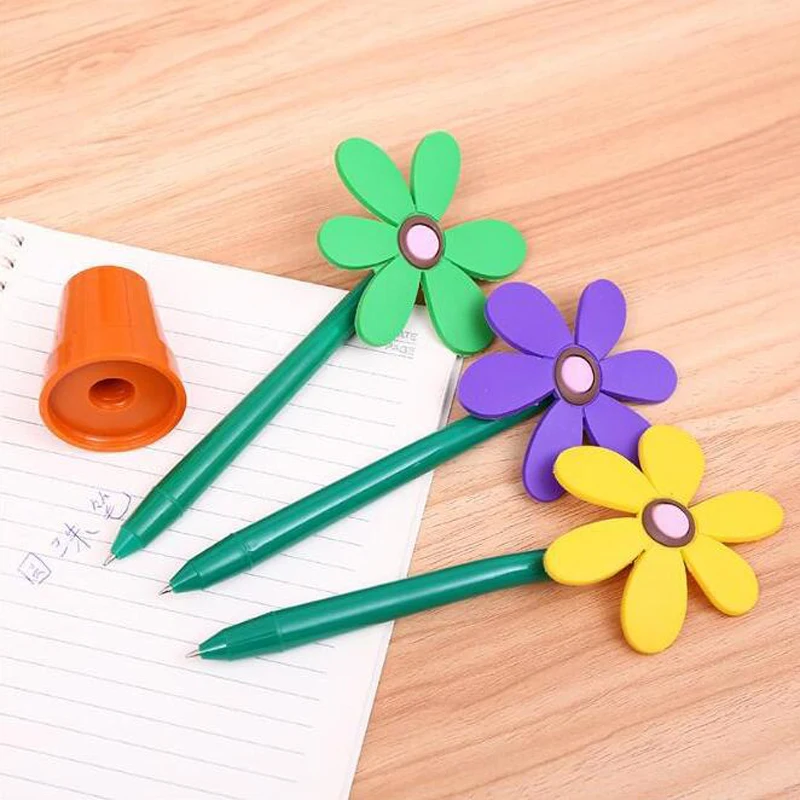 Креативная Новинка, кактус и солнце, цветок в горшках, синяя шариковая ручка, письменные принадлежности Офисная школьная Канцтовары, шариковая ручка
