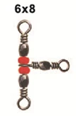 

2000pcs Top quality Barrel triple swivels style C 8*10
