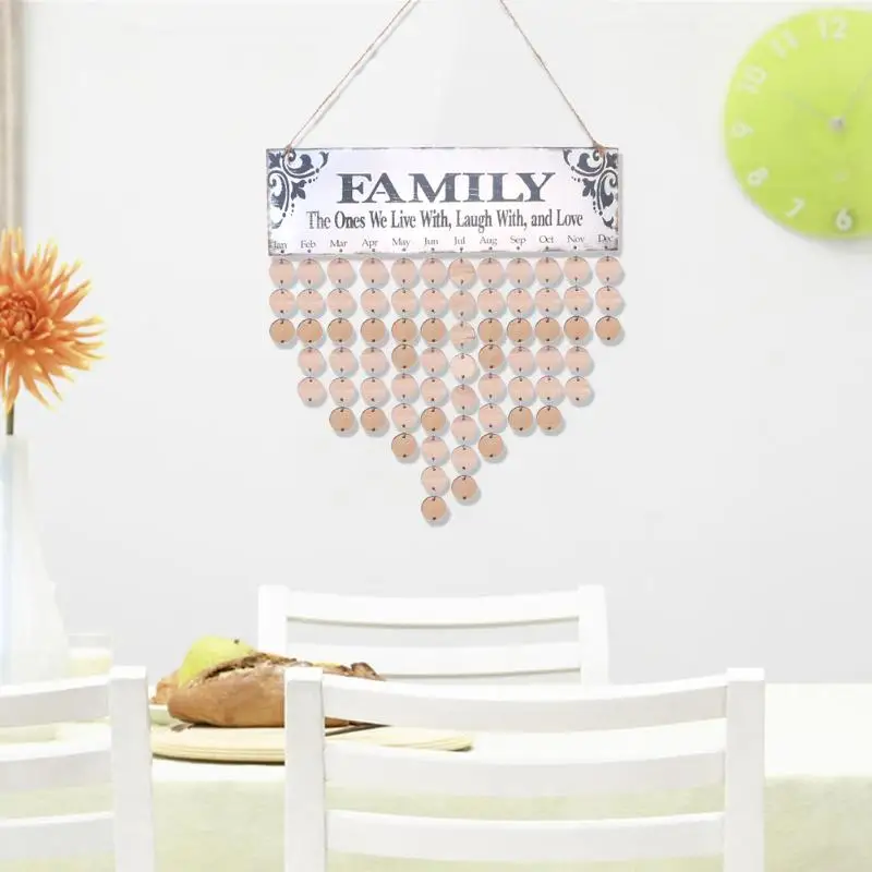 

DIY Wooden Calendar Board Printed Wall Calendar Sign Special Dates Reminder Board Birthday Record Board Gifts Decorate Home