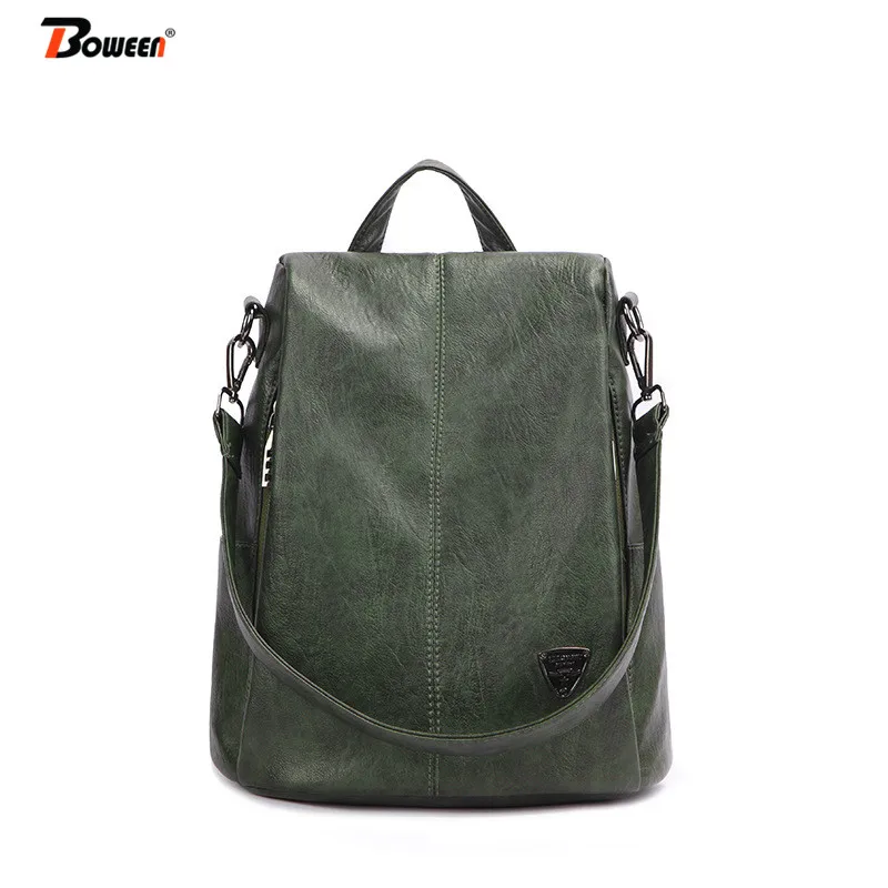 

Brown Backpack Female 2019 New Women PU Leather Back pack Bag High Quality Softback One Shoulder Urban Fashion Bagpack for Girls