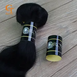 Пользовательское имя, логотип волос комплект упаковки Wrap Наклейки, 100% человеческих волос Девы самоклеющиеся упаковочные наклейки
