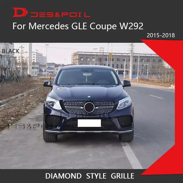 Diamond Grille For Mercedes Gle Class W166 W292 Coupe 4matic Black Chrome Front Racing Grill 2015 2018 Gle300 Gle320 Gle350
