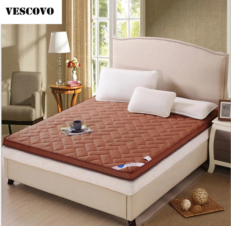 

VESCOVO Spring and summer bamboo fiber mattress foldable massage bed topper mattress topper hard mattress
