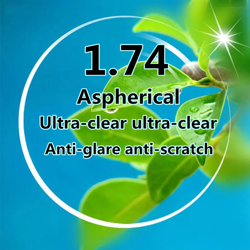 1,56 1,61 1,67 1,74/-0,5~-12,00/+ 0,5~+ 12,00 по рецепту Смола асферический синий светильник очки линзы близорукость дальнозоркость Пресбиопия - Цвет линз: 1.74 aspherical