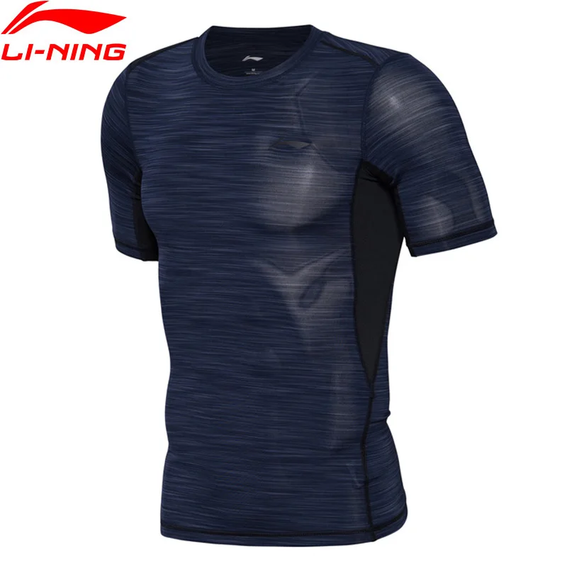 

Li-Ning Professional Training T-shirt Tight Fit 88% Polyester 12% Spandex LiNing Sports T-shirts Tops AUDM081 CONF17