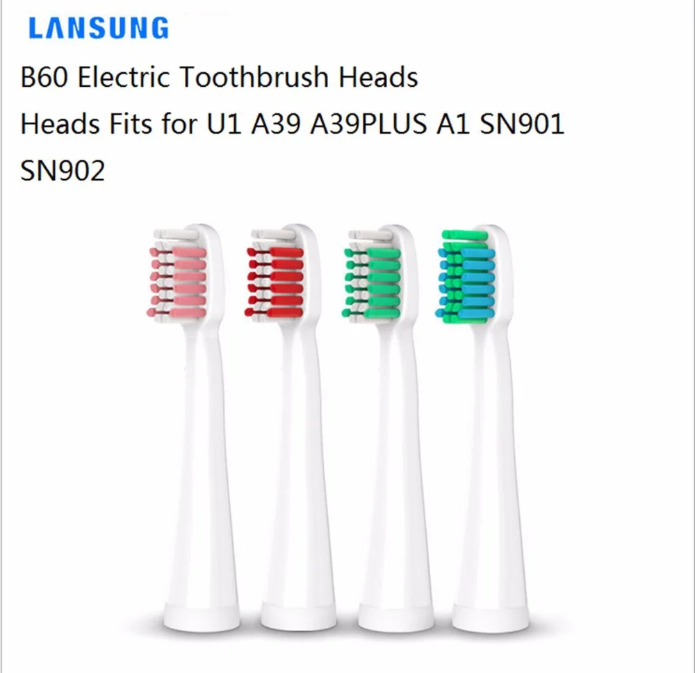 

medium bristleL ONLY ANSUNG Toothbrush Head Electric Replacement Heads Fits for U1 A39 A39PLUS A1 SN901 SN902 4pcs/pack