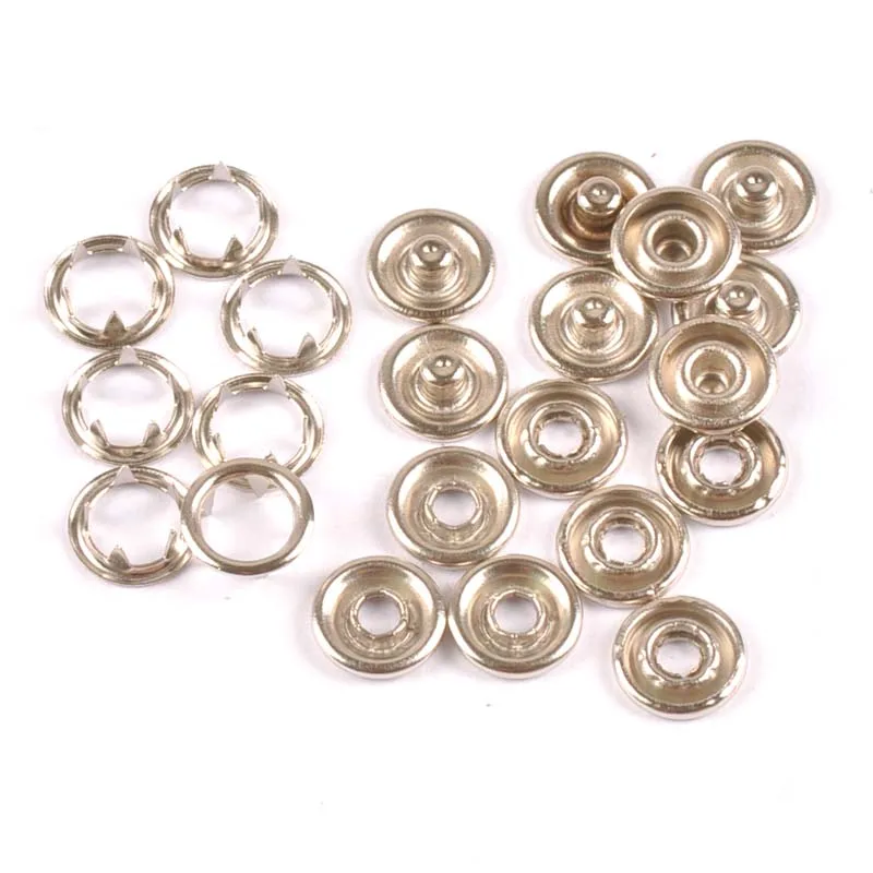 

50sets(4pcs 1set) 7.5/9.5/11mm Metal Prong Snap Buttons Fasteners Press Studs Poppers Baby Romper Buckle Snap cp2123
