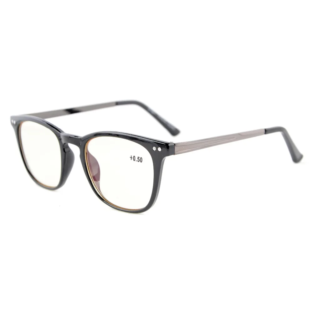 CGRJ003 Eyekepper Readers Retro Square Plastic Frame Metal Arms Computer Reading Glasses Yellow