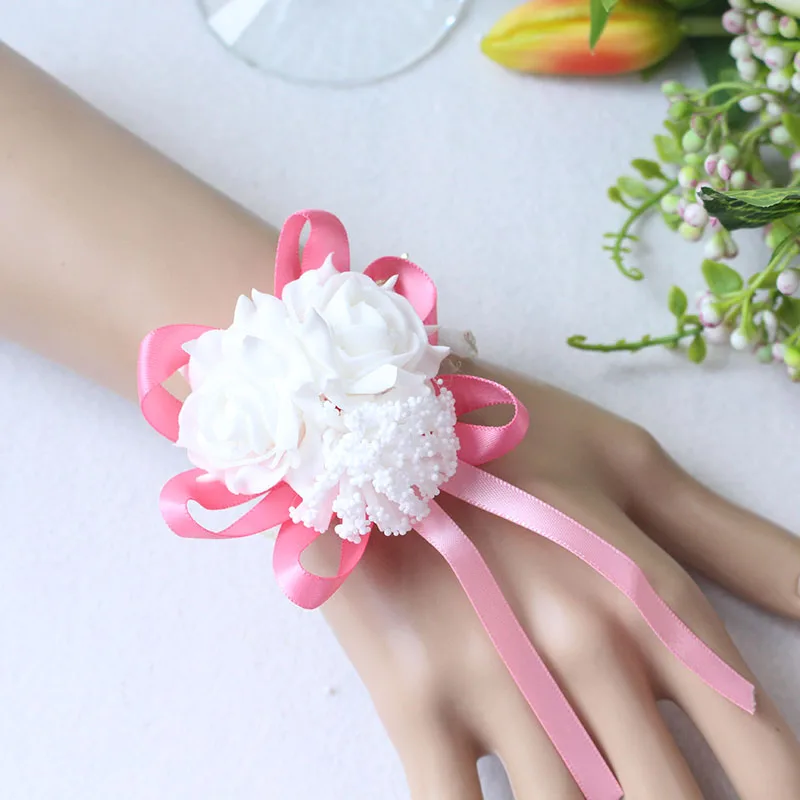 Wrist Flower Bridesmaid Hand Flowers wedding corsage  (10)