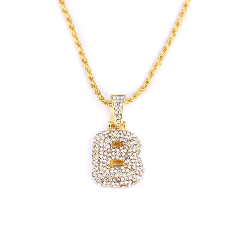 Пользовательское имя Bubble буквы ожерелья и кулон цепи для мужчин женщин золото серебро Цвет кубический циркон хип хоп Ювелирные изделия Подарки
