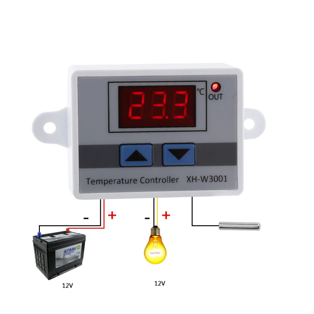 12V High Accuracy Digital Thermostat Control Temperature Controller