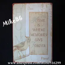 [Mike86] Дом там, где memoris Live orver Олово знак Винтаж Настенный декор паб комнаты художественная Декор aa-205 заказ смешивания 20*30 см