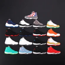 New Mini Jordan 11 Keychain Shoe Men Wome Kids Key Ring Gift Basketball Sneaker Key Chain Key Holder Porte Clef mini silicone sply 350 v2 shoes keychain woman bag charm men kids key ring gift sneaker key chain acessorios porte clef