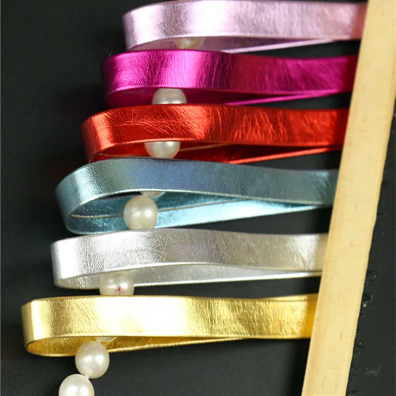 

1 cm Wide Glitter Leather Fabrics Strip DIY Cord Leather Color Ribbon Color Rope Band Jewelry Bracelet Necklace Belt Accessories