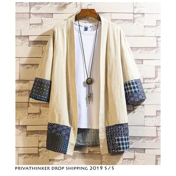 

Dropshipping Men Japanese Streetwear Patchwork Shirts 2020 Mens Korean Fashions Casual Kimono Shirts Male Designer Open Stitch