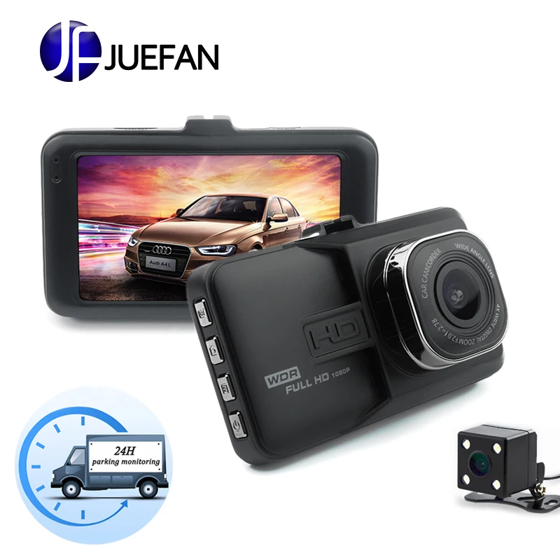 Автомобильный видеорегистратор JUEFAN камера 1080 p высокой четкости dvr автомобильная