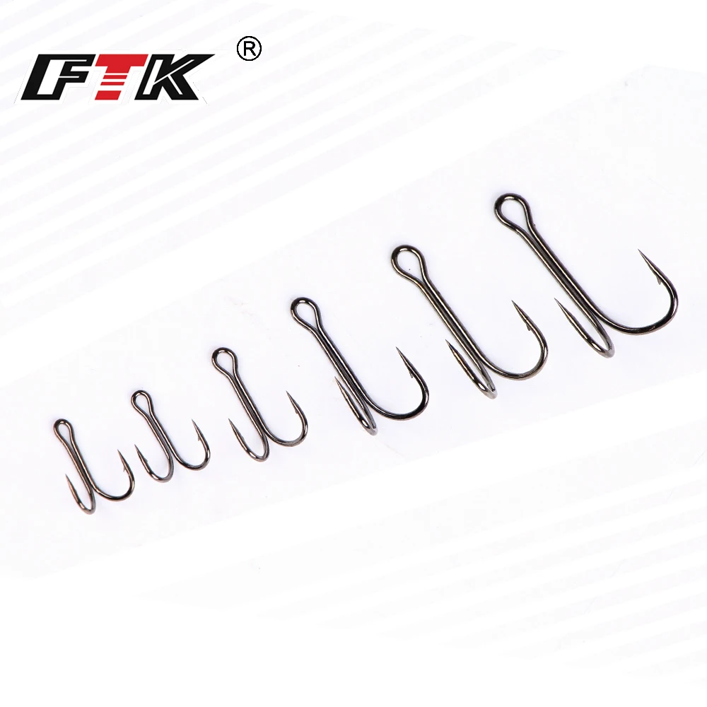 FTK Fishing Hook Baitholder Double Hook Bass Lure Holder Fly Tying Crank  Hook Set Saltwater 10 pcs/lot Needle Fishhook 709