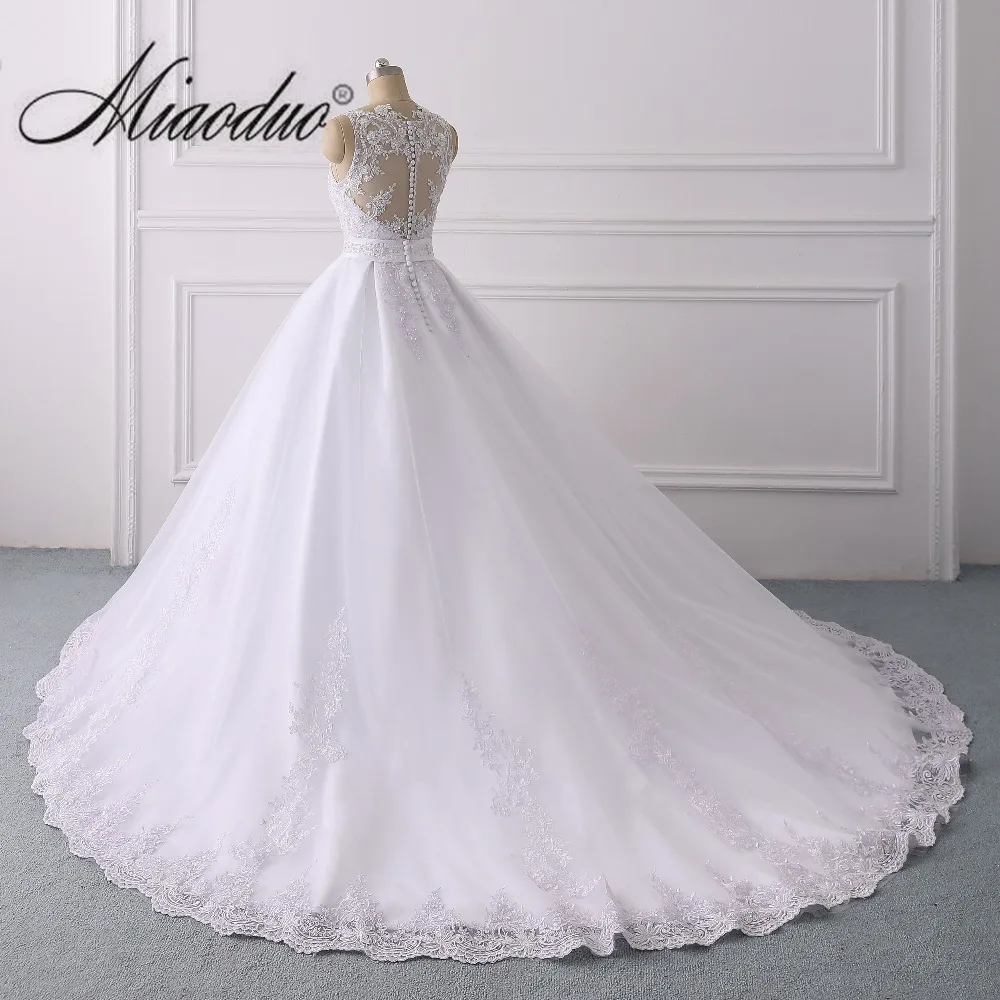 wedding dresses Miaoduo Wedding Dress Sleeveless Ball Gown 2022 Lace Appliques Celebrity Ball Gown Princess vestido De Noiva tea length wedding dress