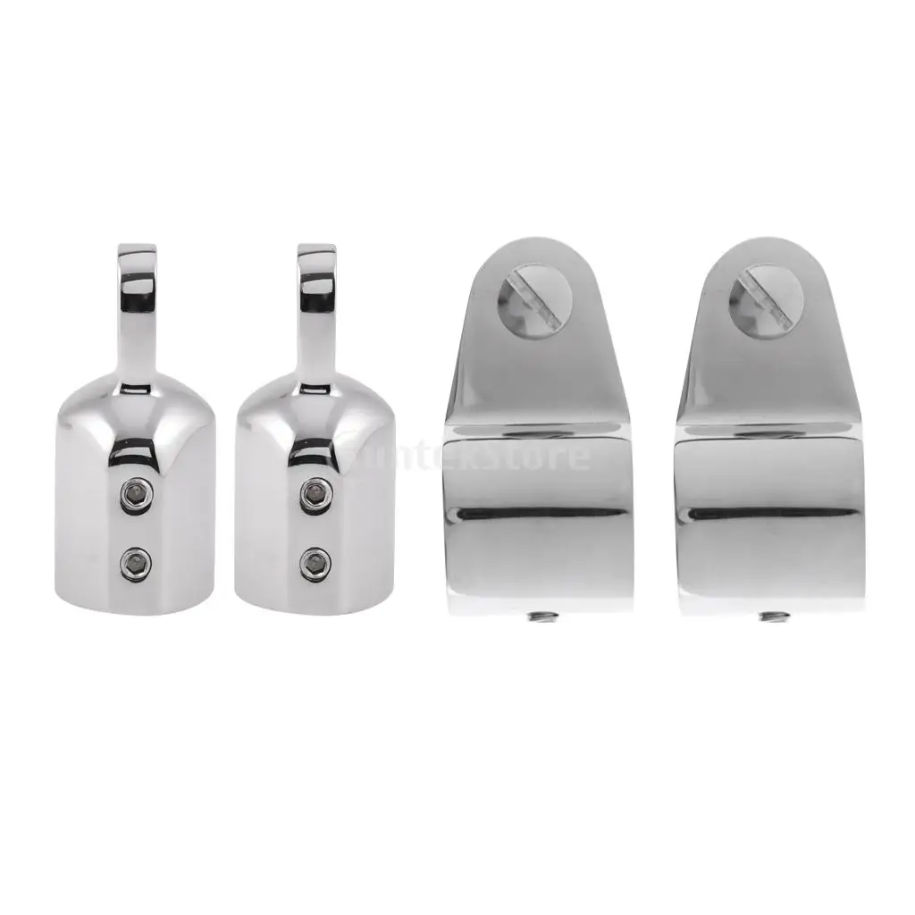 Boat Bimini Top/ Canopy 316 Stainless Steel 22mm 2pcs Tube/Pipe Eye End Cap & 2pcs Clamp Jaw Slide