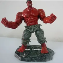 8 Polegadas Infinito Guerra Avengers Superhero Hulk Marvel Select Hulk Action Figure Toy Collectible Modelo Pedestal de Plástico Vermelho D195
