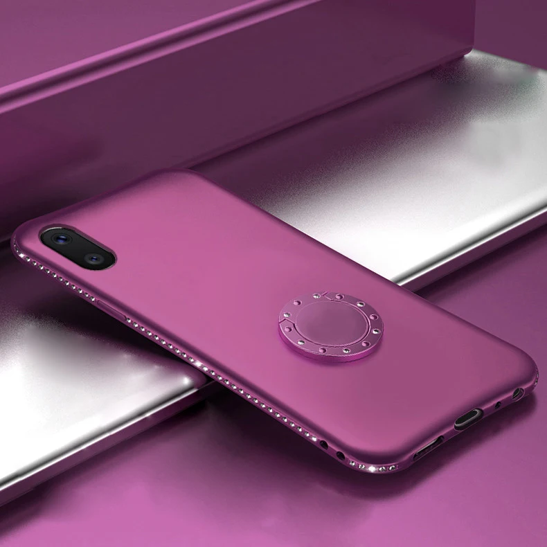 Case For iPhone X Xr XS Max Cover Luxury 3D Diamond Shiny Magnetic Absorption (4)