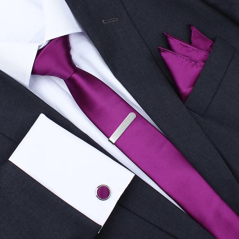 HAWSON фиолетово-красные запонки и зажим для галстука шелковый галстук стильный галстук узкие галстуки для жених свадьба или бизнес