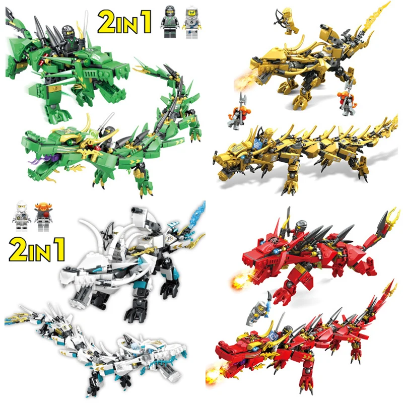 

LegoINGly Ninjago Movie Flying mecha dragon Transformation DIY Building Block Sets Compatible With legoing ninjagoes
