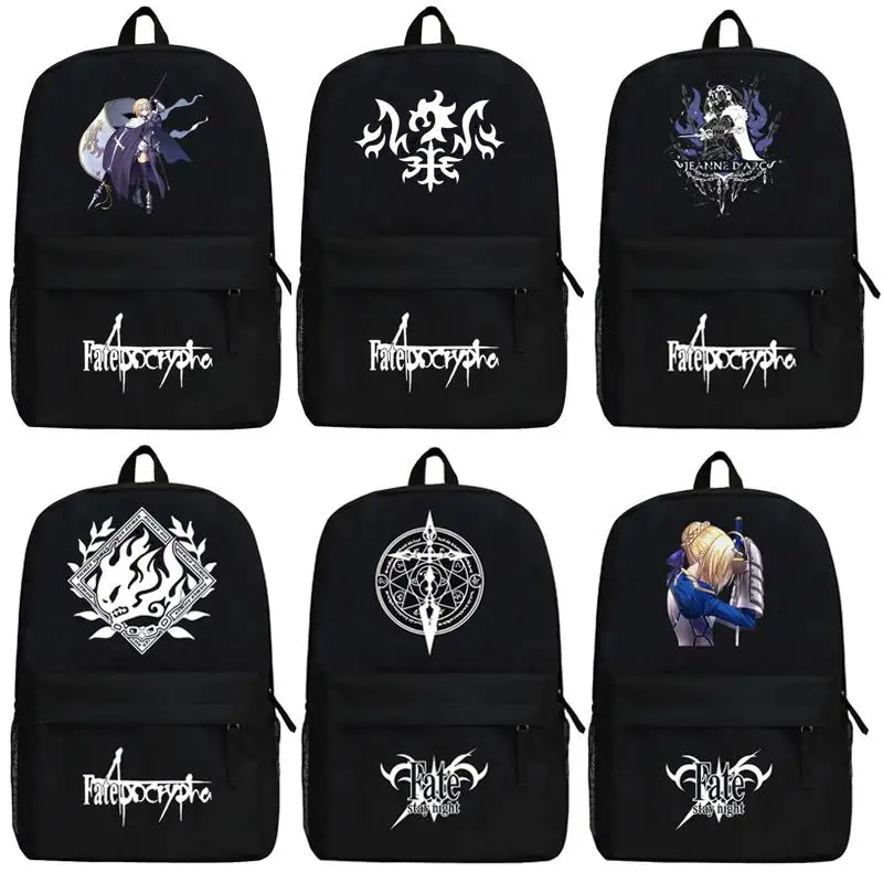 

High-Q Unisex Fate/Grand order saber Backpacks Preppy Student Fate Grand order Backpacks Luggage Bags