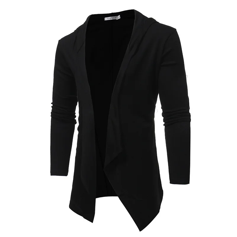 Мужской тонкий свитер пальто однотонный мужской вязаный кардиган неправильной