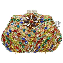 LaiSC silber abendtasche Luxus kristallabendhandtasche gold strass parteigeldbeutel pochette frauen hochzeit Kupplungen SC104