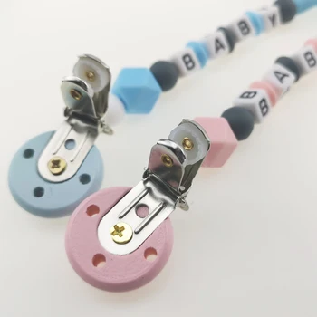 

New silicone baby pacifier clip colorful pacifier chain baby teeth pacifier chew toy dummy clip 5 color