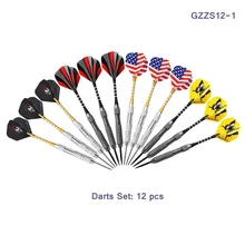 Дротики со стальными наконечниками набор из 12 дротики со стальными наконечниками с рейсы национального флага(4 стиля), Нержавеющая сталь иглы латунный бочонок
