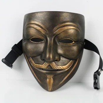 

V For Vendetta Mask Guy Fawkes Cosplay Party Halloween Horror Mask Masquerade Fancy Costume Face Mask Top Grade Resin