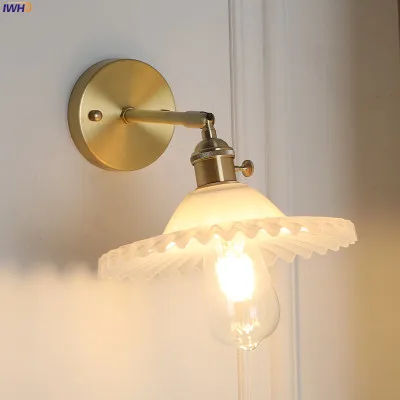 Applique Da Parete In Ottone E Vetro Trasparente: Stile Retrò Moderno Per Bagno, Corridoio E Camera, Attacco E27