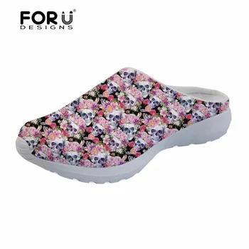 

FORUDESIGNS Fashion Radiologist's Skulls 3D Pattern Casual Ladies Home Sandals Brand Designer Women Slippers Woman Summer Shoes