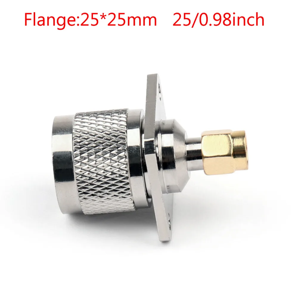 Разъем штекер SMA в разъем N типа 4 отверстия 1/4 шт. 50 Ом|sma panel mount connector|sma male connectorsma plug