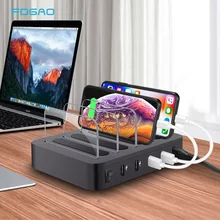 Быстрый док-станция для зарядки с USB 4-Порты и разъёмы быстрое зарядное устройство QC 3,0 нескольким устройствам нескольких устройств Зарядное устройство органайзер для Apple iPad iPhone