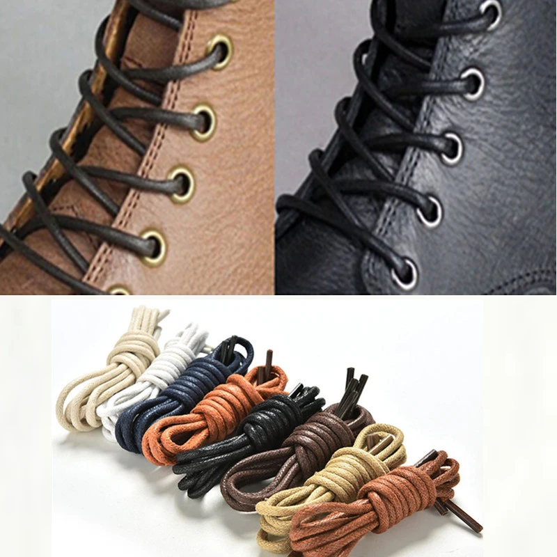 Leather Shoelaces Laces Dress Sport Boot Strings Shoes Waxed Cord Shoe