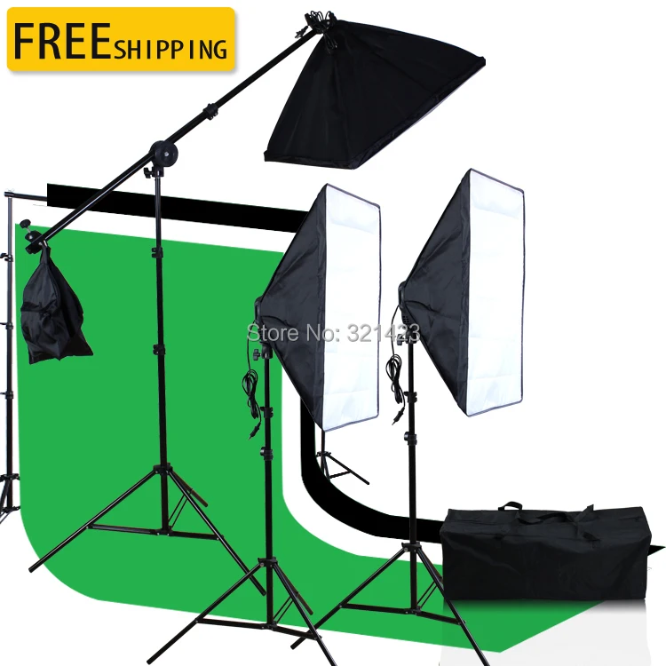 

new photographic equipment free shipping backdrop support stand muslin backdrop softbox light stand 6.5ft four-capped lamp
