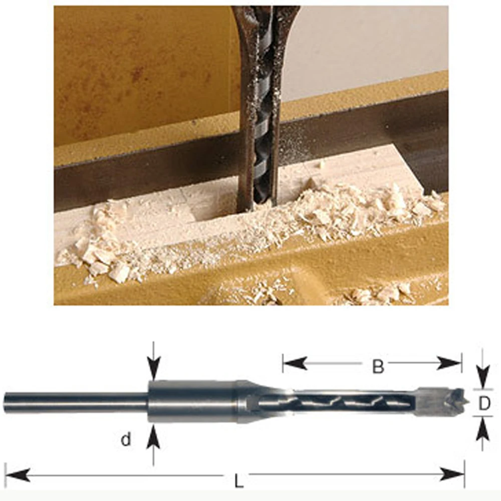 

New 9mm Hollow Square Hole Saw Mortising Chisel Auger Drill Bit Woodworking Tool