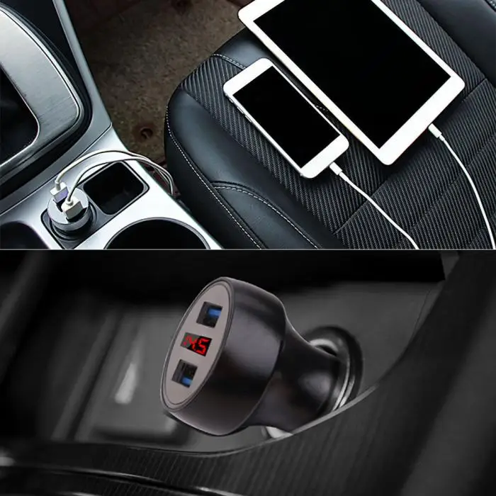 Автомобильное зарядное устройство 5 V/3.1A Быстрая зарядка двойной USB порт прикуривателя адаптер NK-Shopping